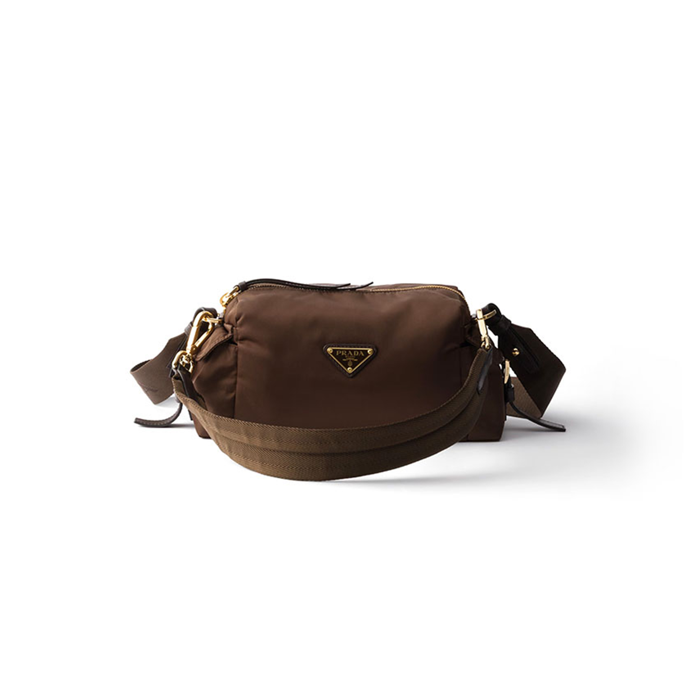 PRADA EXPLORE SMALL RE-NYLON AND LEATHER SHOULDER BAG 1BH232 (25*12.5*9.5cm)